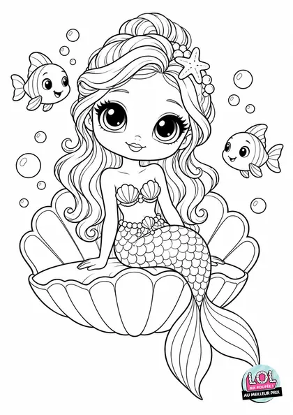 Coloriage LOL Poupée sirène à imprimer