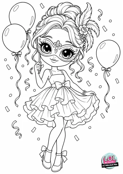Coloriage LOL Masquerade Party à imprimer