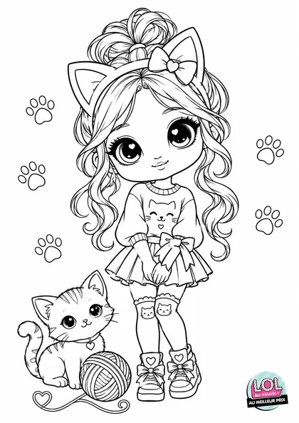 Coloriage LOL Poupée chaton à imprimer