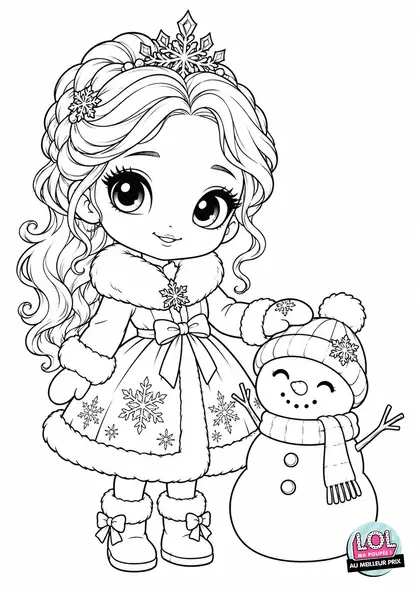 Coloriage LOL Princesse des neiges à imprimer