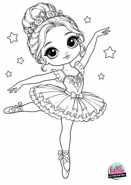 Coloriage LOL Poupée ballerine à imprimer