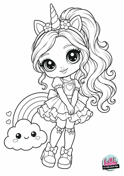 Coloriage LOL Poupée licorne à imprimer