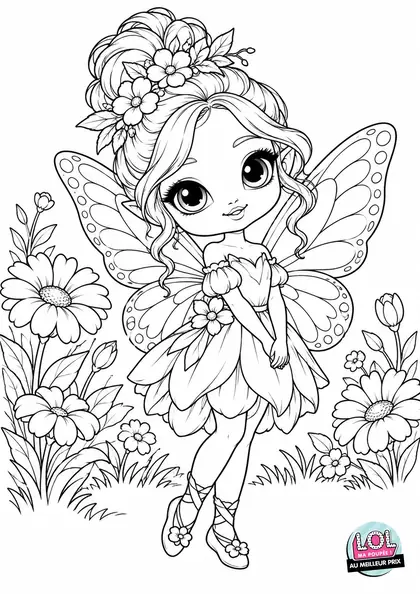 Coloriage LOL Fée papillon à imprimer
