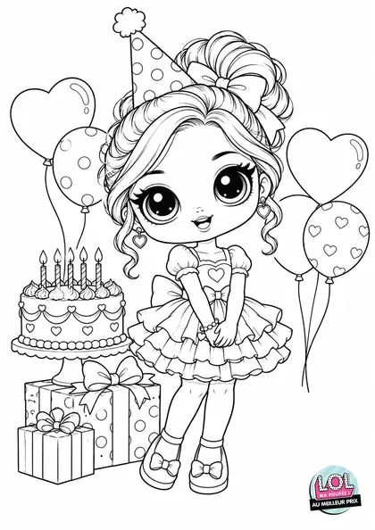 Coloriage LOL Fête d’anniversaire à imprimer
