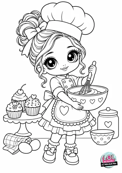 Coloriage LOL Poupée à l’école à imprimer