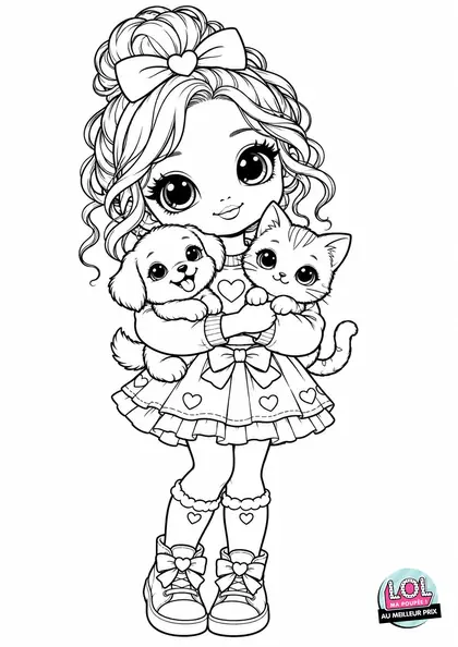 Coloriage LOL Amie des animaux à imprimer