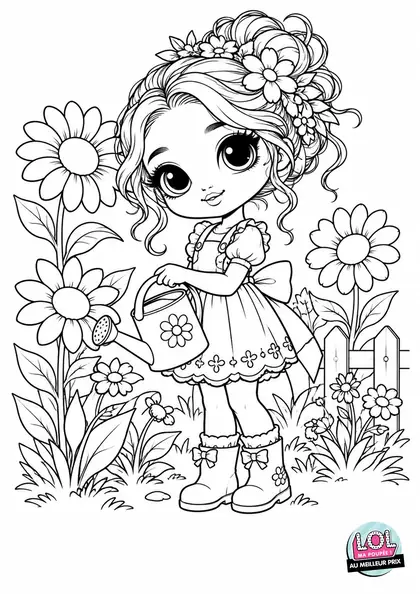 Coloriage LOL Jardin fleuri à imprimer