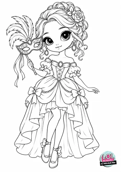 Coloriage LOL Bal masqué à imprimer