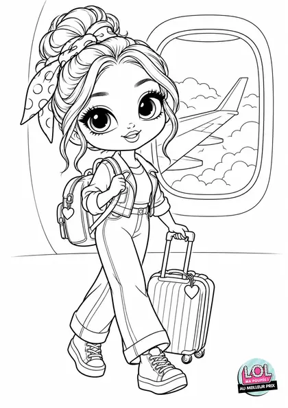 Coloriage LOL Poupée en voyage à imprimer