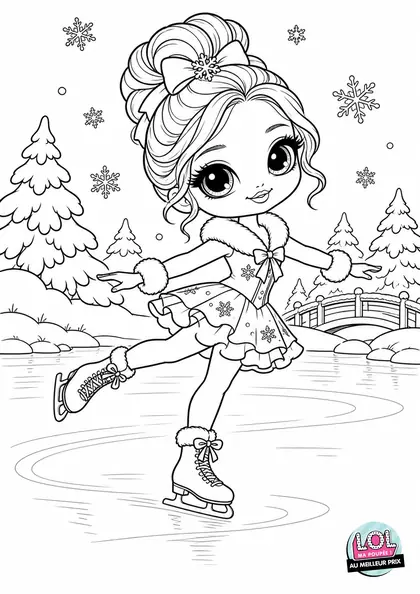 Coloriage LOL Poupée patineuse à imprimer
