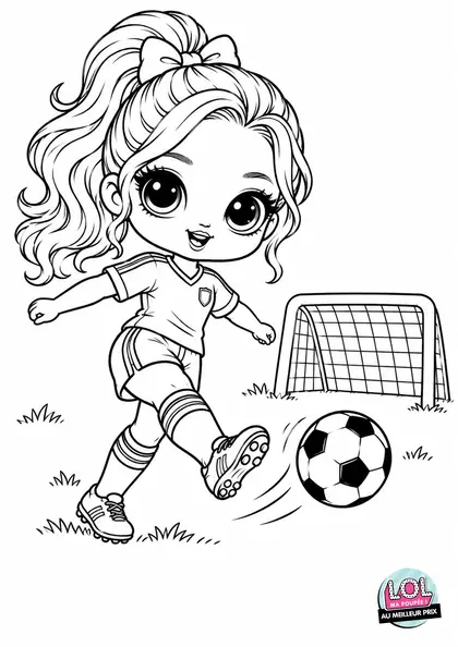 Coloriage LOL Poupée footballeuse à imprimer