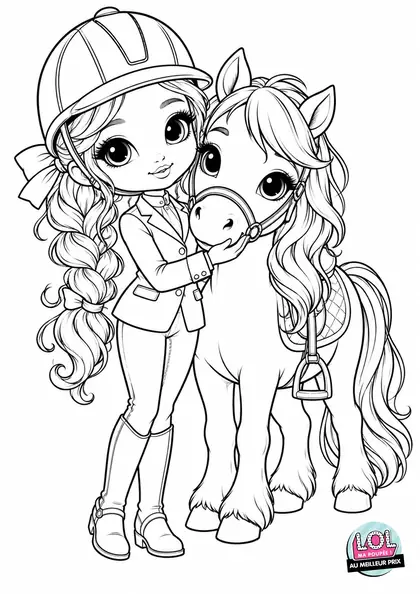 Coloriage LOL Poupée cavalière à imprimer
