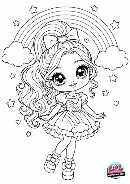 Coloriage LOL Poupée arc-en-ciel à imprimer