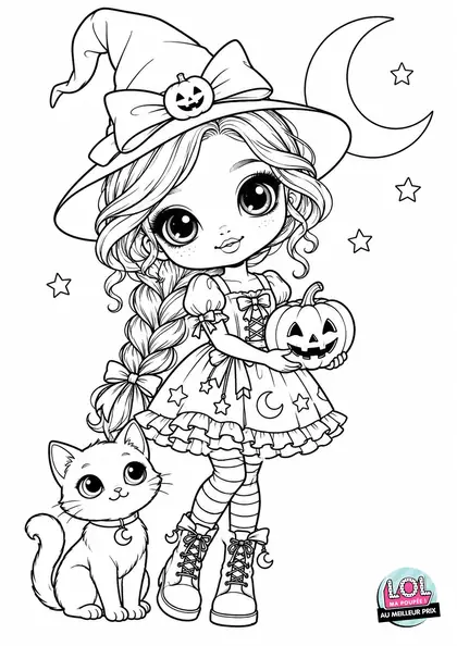 Coloriage LOL Poupée Halloween à imprimer