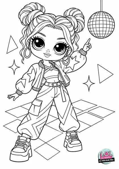Coloriage LOL Danse néon à imprimer