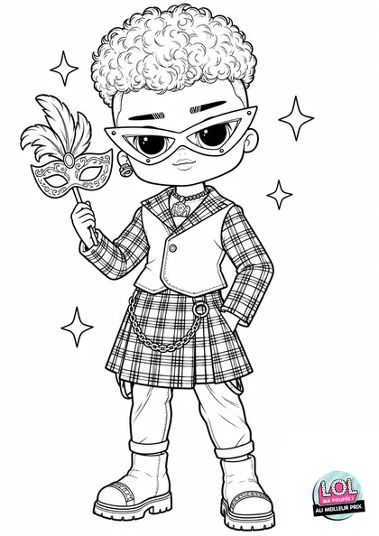 Coloriage LOL Max Wonder au bal masqué à imprimer