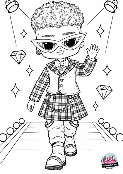Coloriage LOL Max Wonder au défilé à imprimer