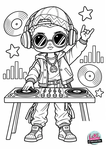 Coloriage LOL Cool Lev DJ à imprimer