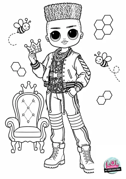 Coloriage LOL Prince Bee royal à imprimer