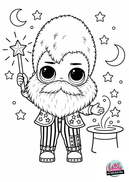 Coloriage LOL Garçon Série 5 magicien à imprimer
