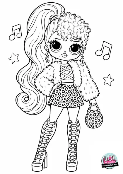 Coloriage poupée LOL OMG Lady Diva à imprimer
